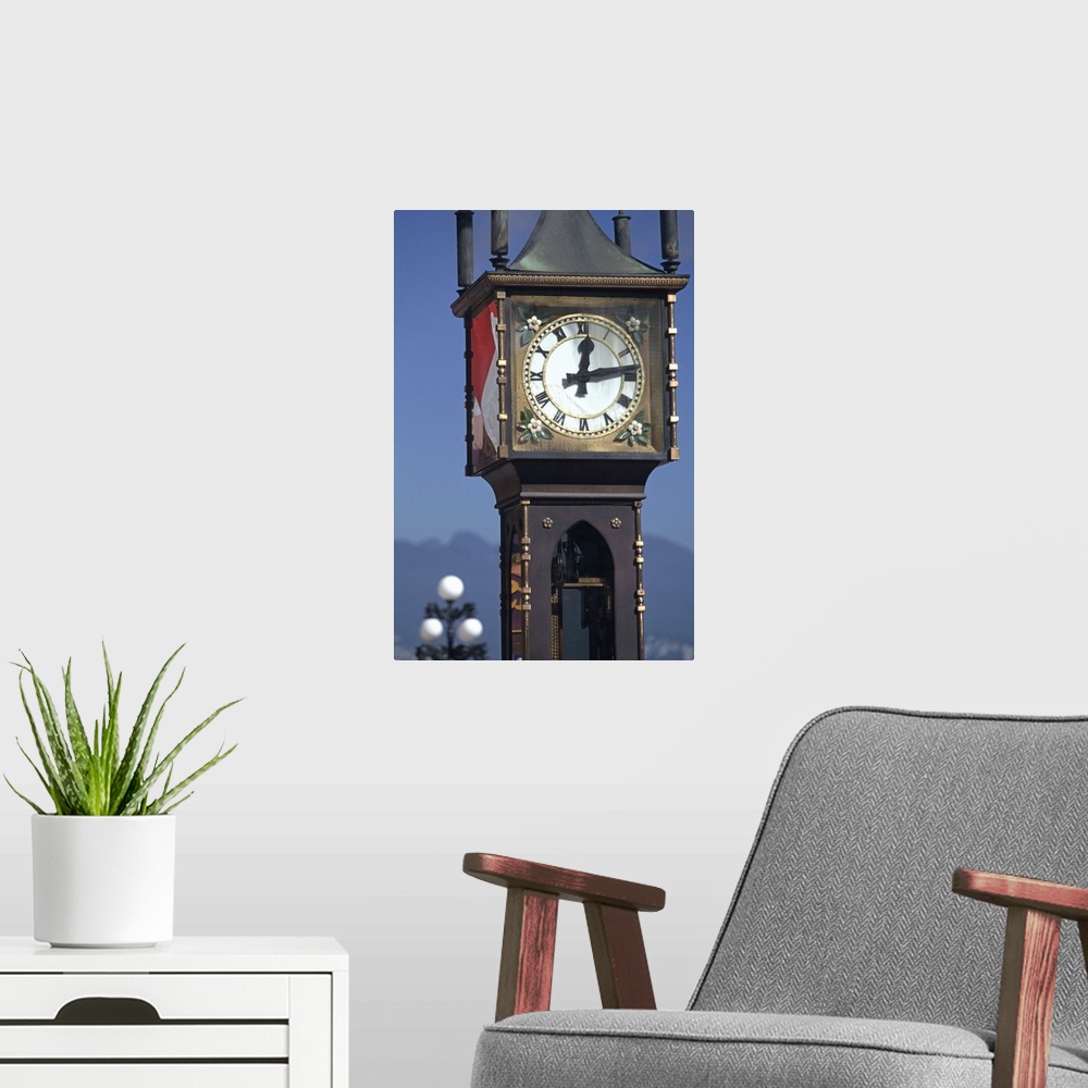 A modern room featuring Canada, British Columbia, Vancouver.Gastown Historic District.Steam powered clock