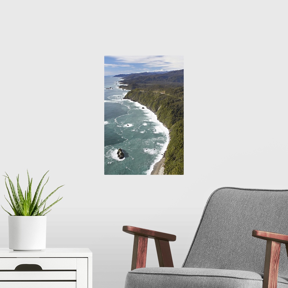A modern room featuring Knights Point, West Coast, South Island, New Zealand - aerial