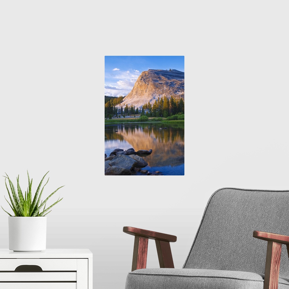 A modern room featuring Evening light on Lembert Dome and the Tuolumne River, Tuolumne Meadows area, Yosemite National Pa...
