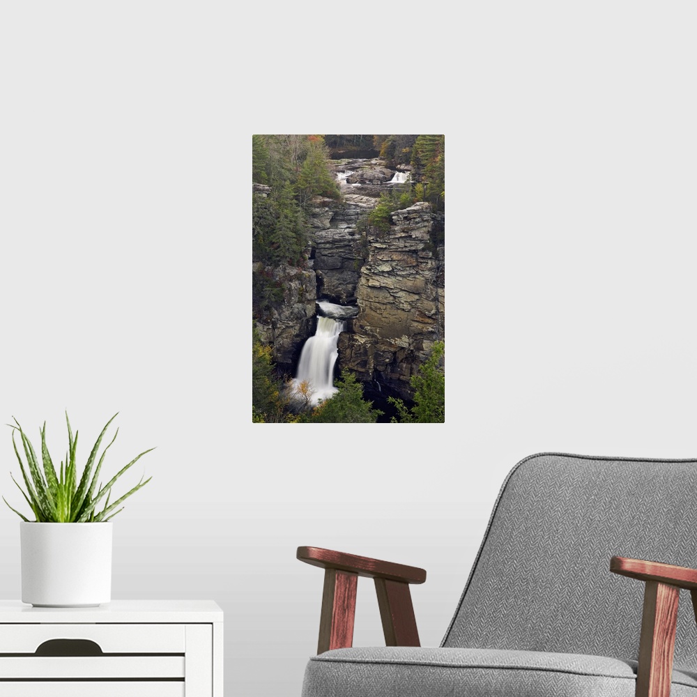 A modern room featuring Linville Falls, Linville Gorge often called the Grand Canyon of North Carolina, Pisgah National F...
