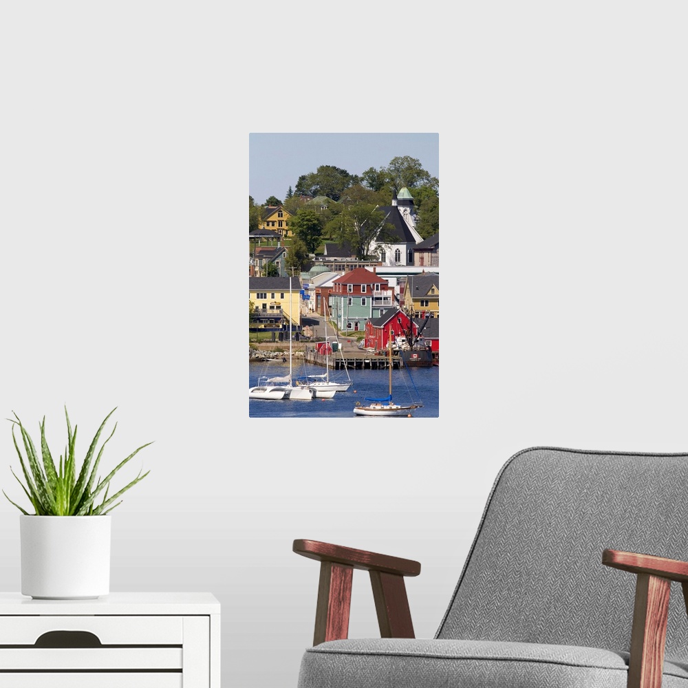 A modern room featuring Lunenberg, Nova Scotia, Canada...canada, canadian, nova scotia, lunenberg, harbor, boats, village...