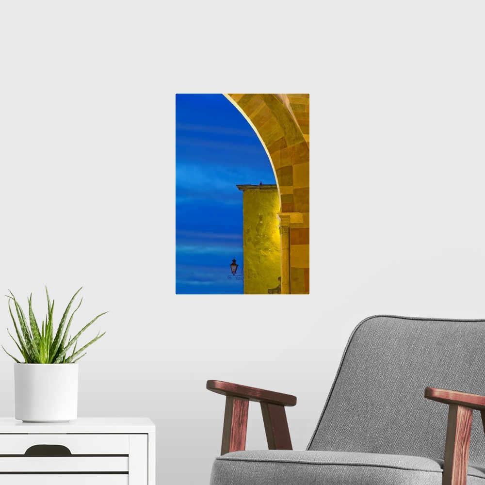 A modern room featuring Mexico, San Miguel de Allende, evening sky and light on church archway.