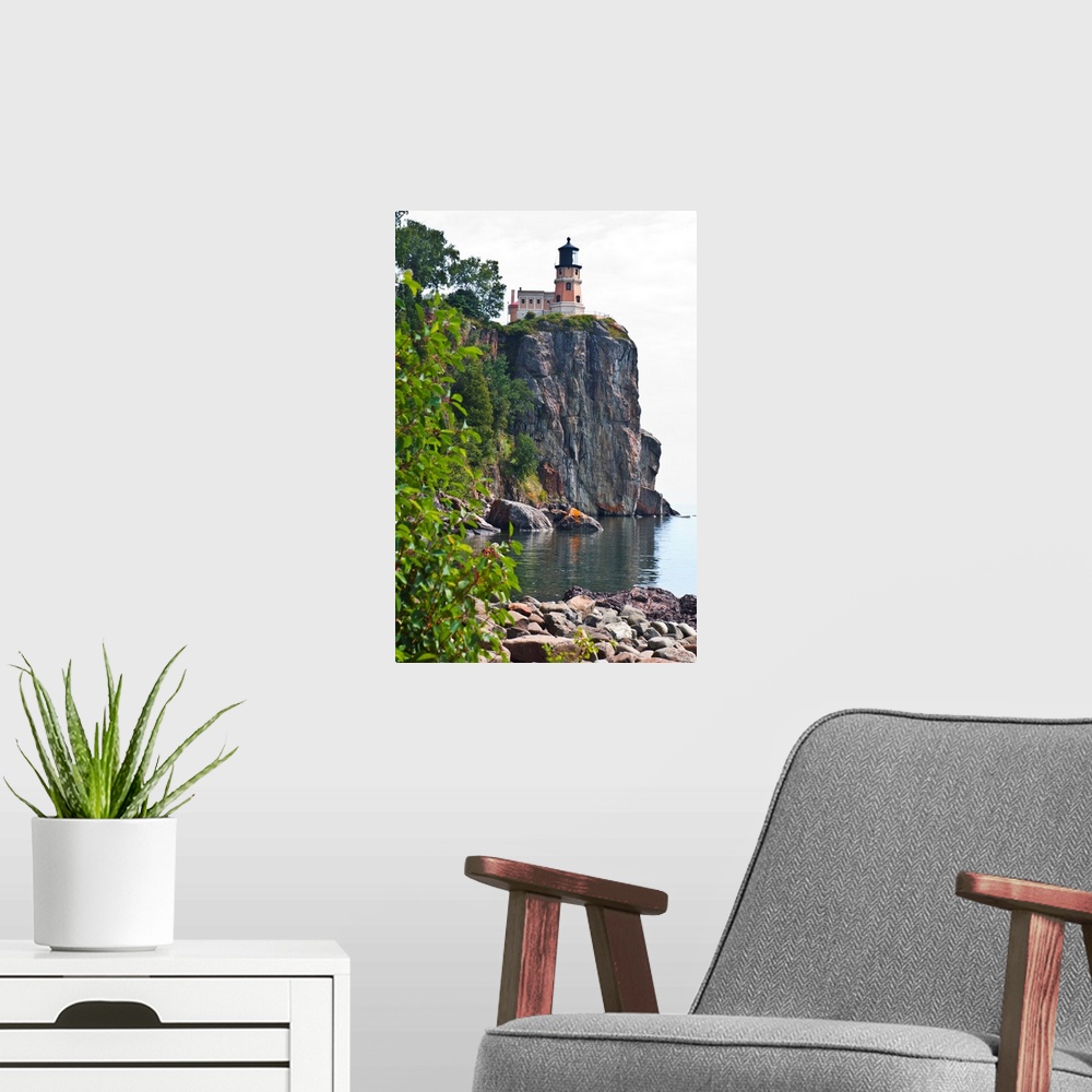 A modern room featuring North America, USA, Minnesota, North Shore, Lake Superior, Split Rock Lighthouse Station, View of...