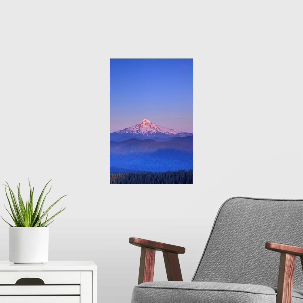 A modern room featuring USA, Oregon, Columbia River Gorge National Scenic Area, Mount Hood.as seen from Larch Mountain