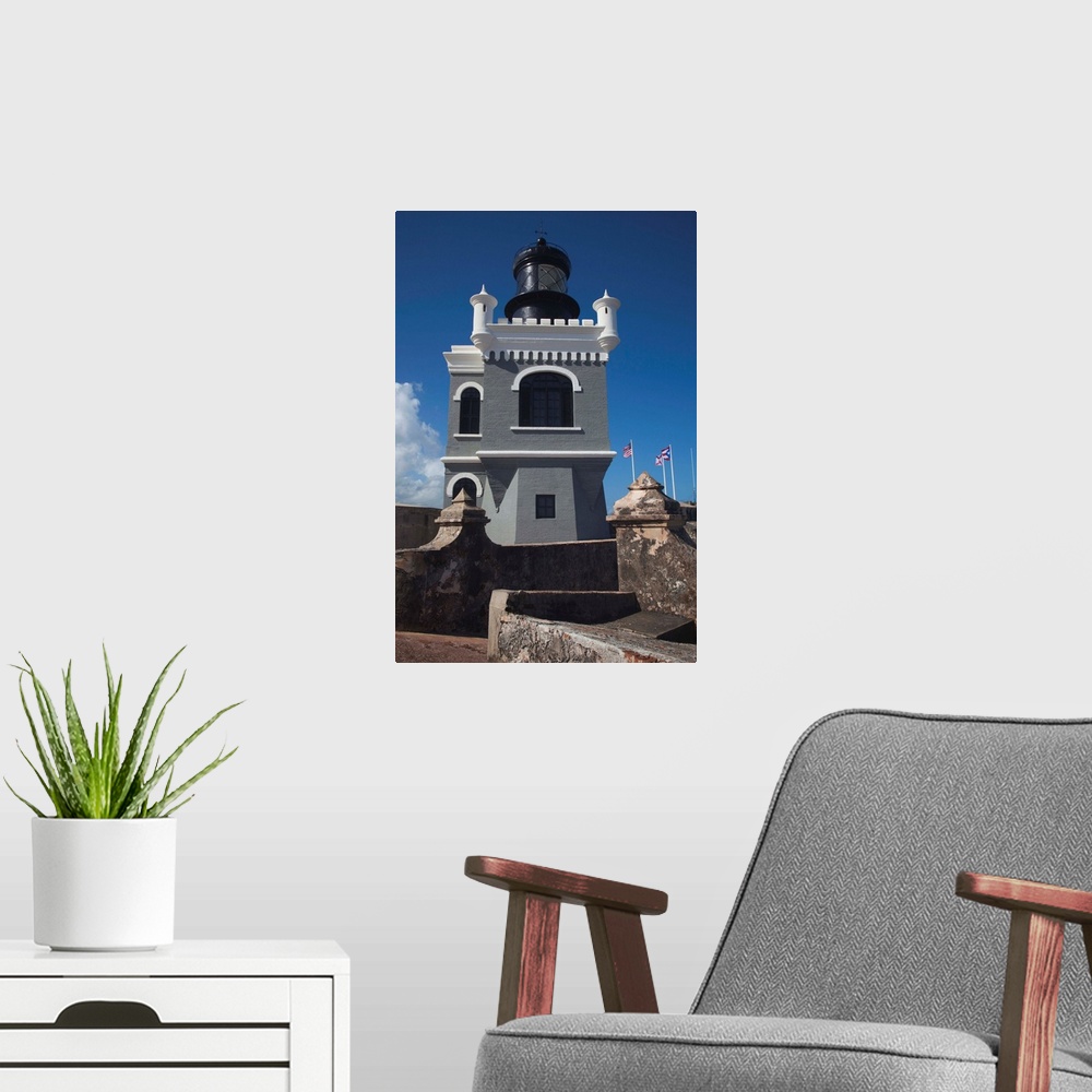 A modern room featuring Puerto Rico, San Juan, Old San Juan, El Morro Fortress, lighthouse