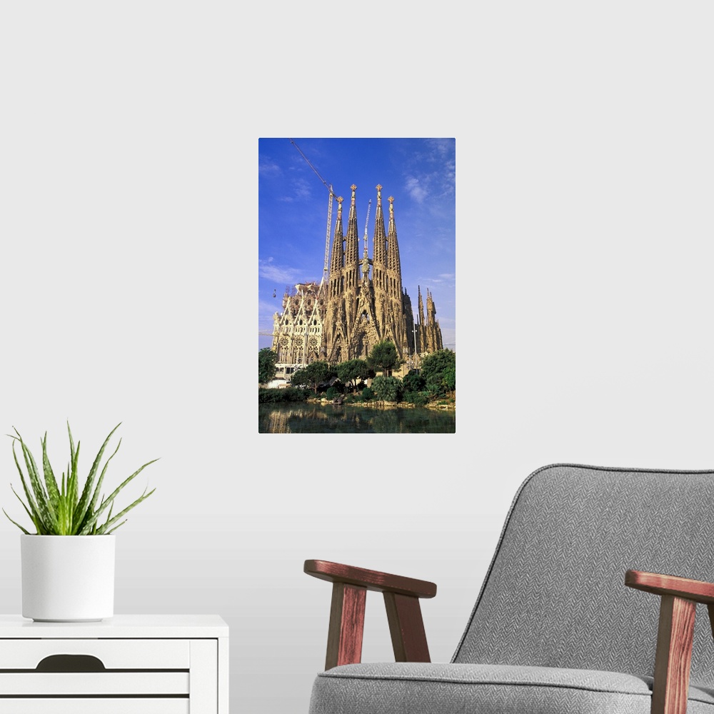 A modern room featuring Europe, Spain, Barcelona. Sagrada Familia Cathedral, designed by Antoni Gaudi