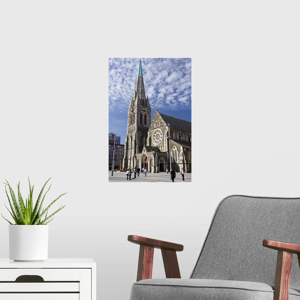 A modern room featuring Cathedral Church of Christ, Cathedral Square, Christchurch, Canterbury, South Island, New Zealand