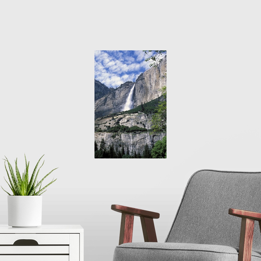 A modern room featuring View of Upper Yosemite Falls in Yosemite National Park.