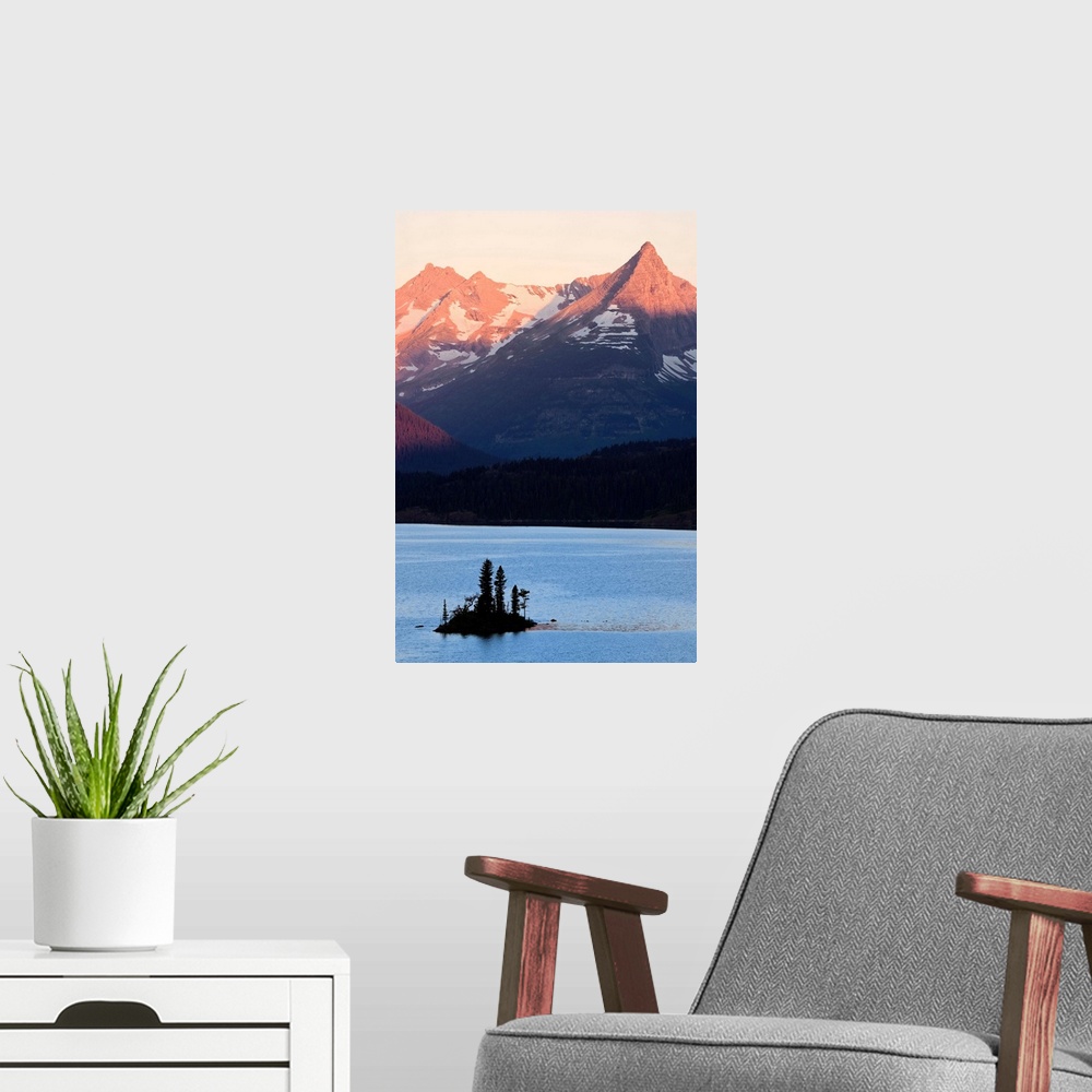 A modern room featuring Wild Goose Island, St. Mary Lake, Glacier National Park, Montana