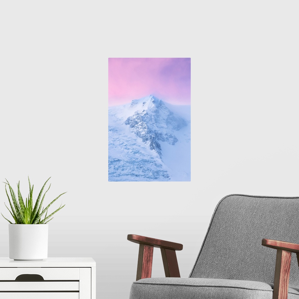 A modern room featuring Iceland, East Iceland, Glacier above Fjallsarlon glacial lagoon.