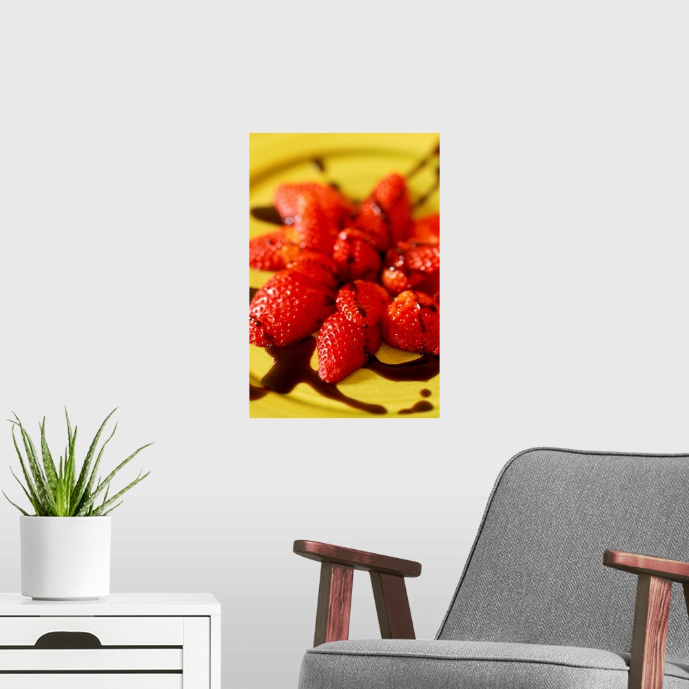 A modern room featuring Italy, Emilia Romagna, Reggio Emilia, strawberries with balsamic vinegar