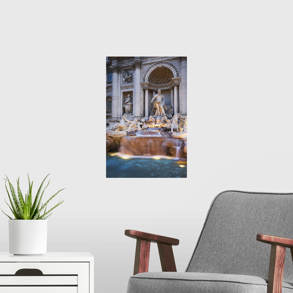 A modern room featuring Italy, Latium, Mediterranean area, Rome, Trevi Fountain