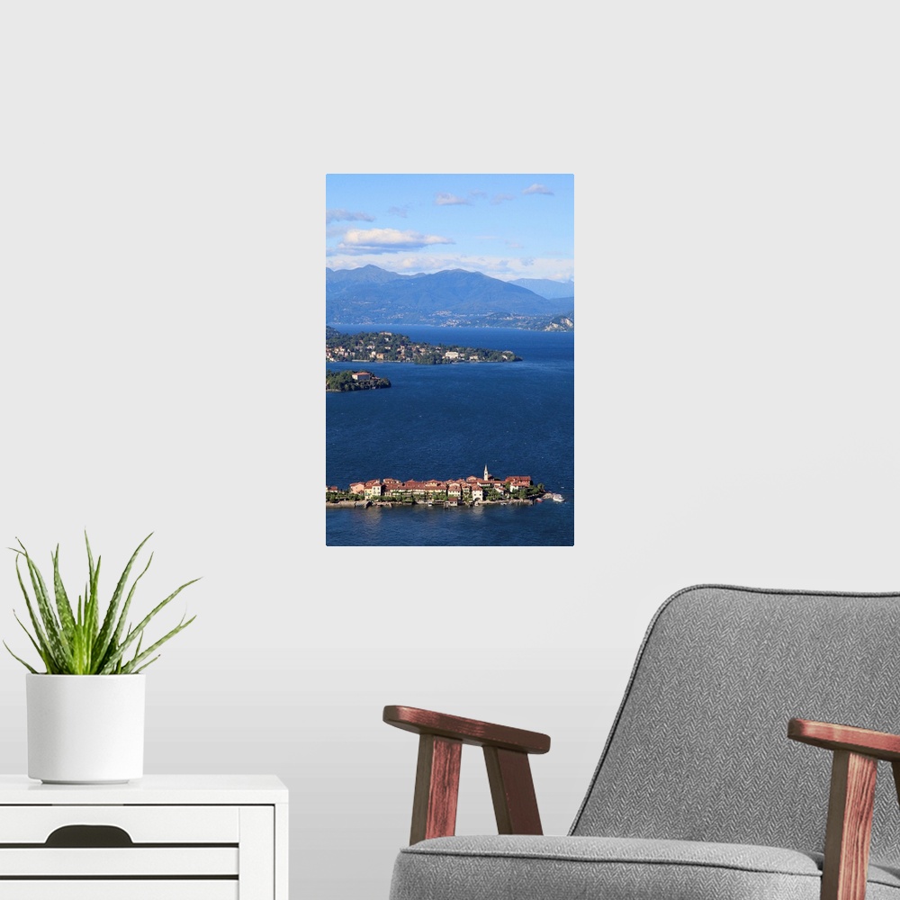 A modern room featuring Italy, Piedmont, Regione dei laghi piemontesi, Lake Maggiore, Stresa village
