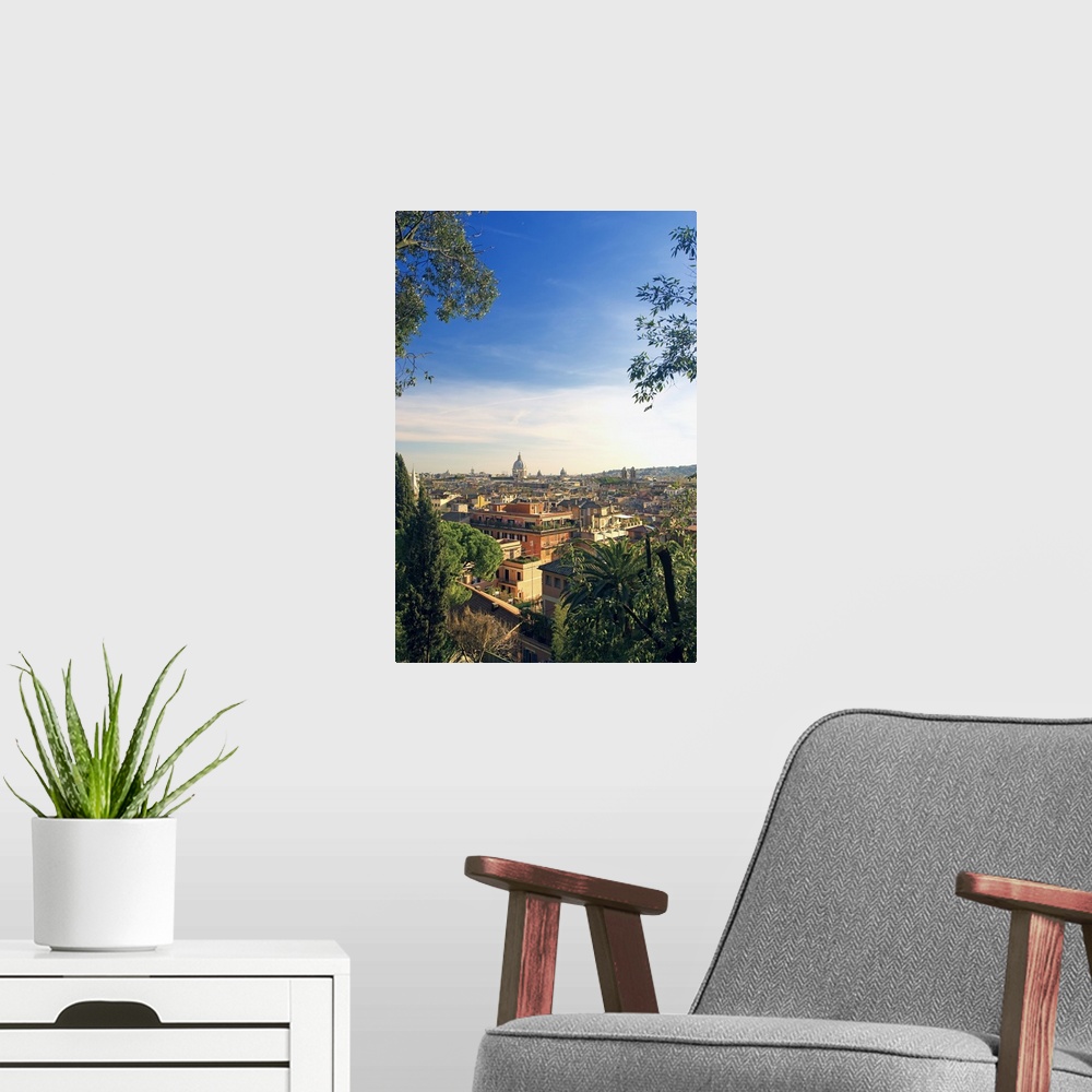 A modern room featuring Italy, Rome, Pincian Hill, view from Pincio gardens