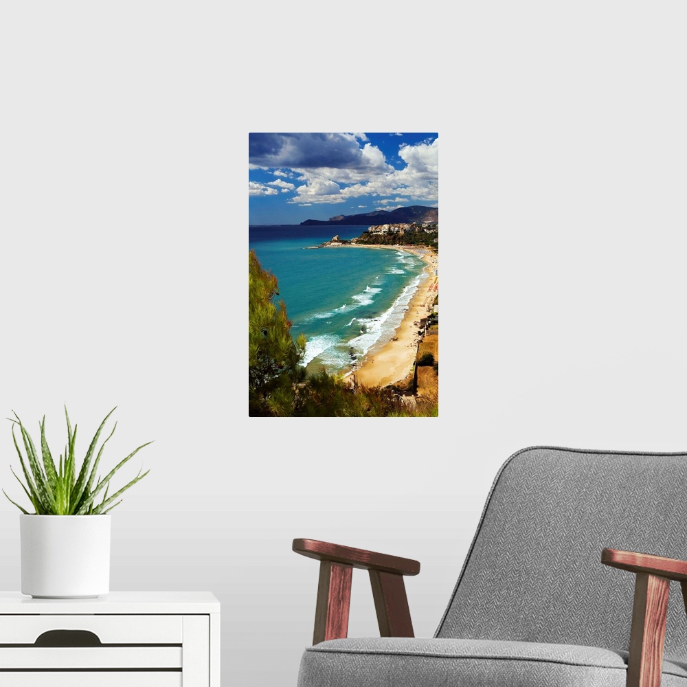 A modern room featuring Italy, Sperlonga, View of the beach