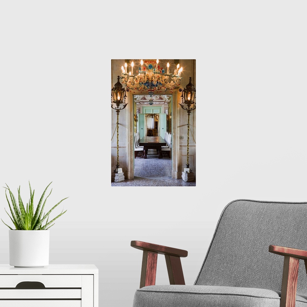 A modern room featuring Italy, Veneto, Riviera del Brenta, Mira, Villa Barchessa Valmarana, hall entrance