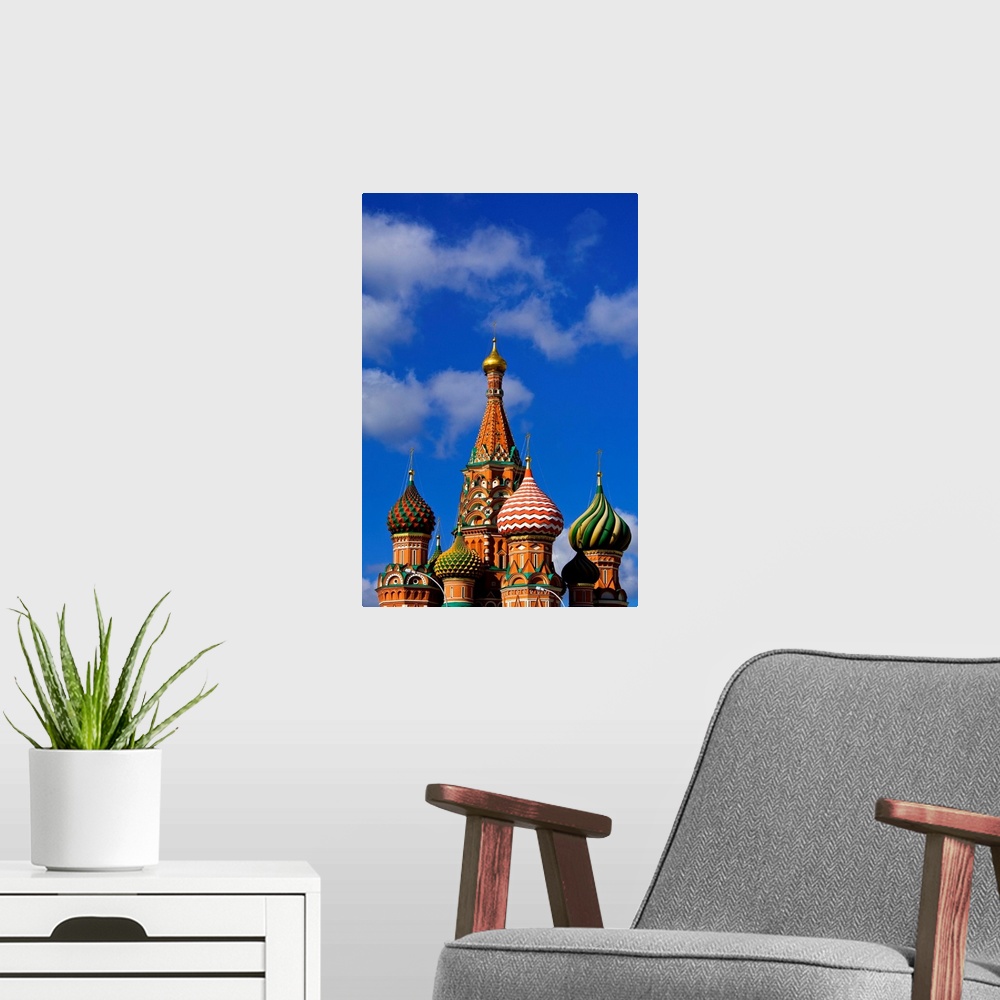 A modern room featuring Russia, Moscow, Red Square, St. Basil's Cathedral, Cathedral built in 1555-1561
