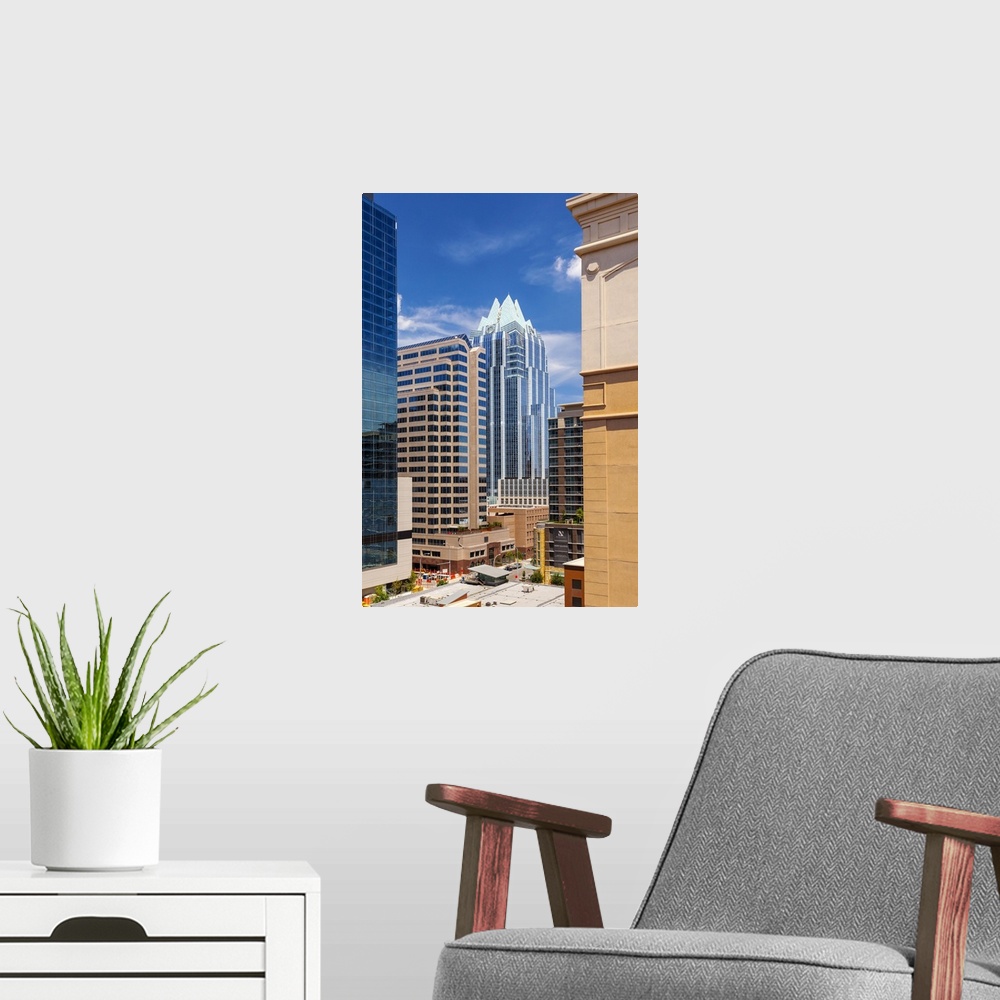 A modern room featuring Texas, Austin downtown skyline and Frost Bank Tower