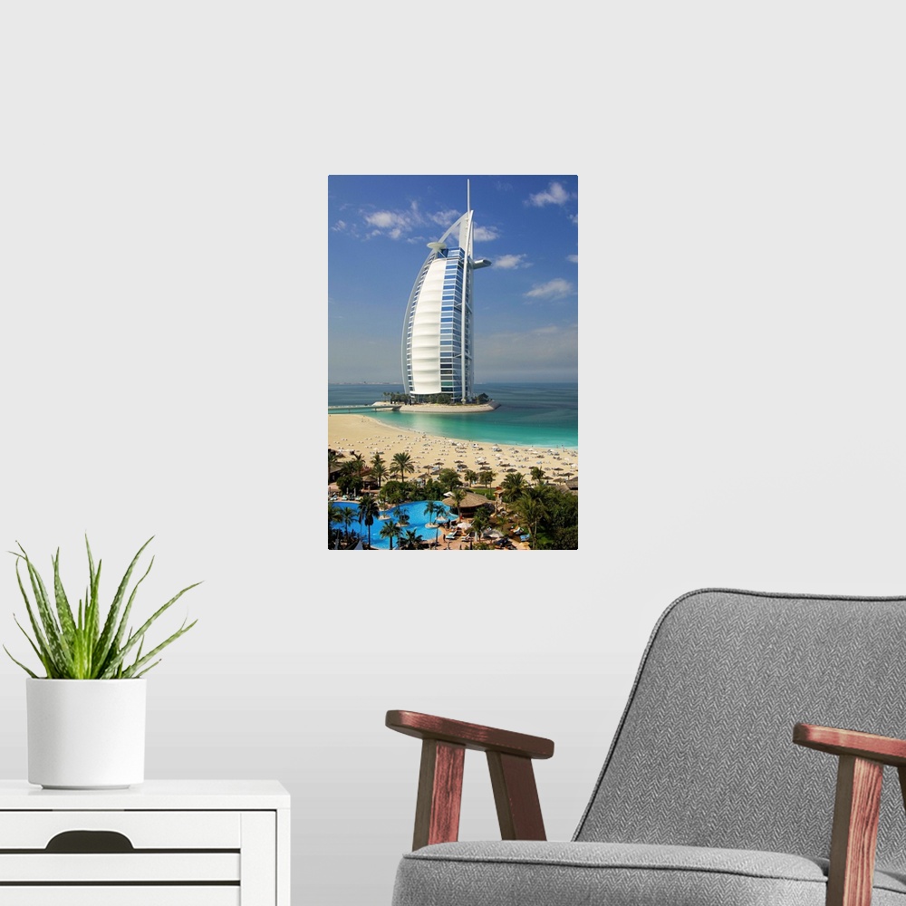 A modern room featuring United Arab Emirates, Dubai, Dubai City, Burj Al Arab Hotel and Jumeirah beach