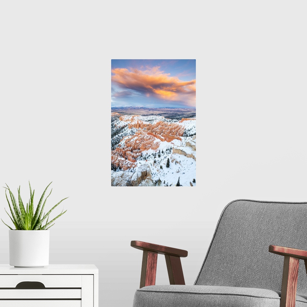 A modern room featuring United States, Utah, Bryce Canyon National Park, Sunset over Bryce Canyon