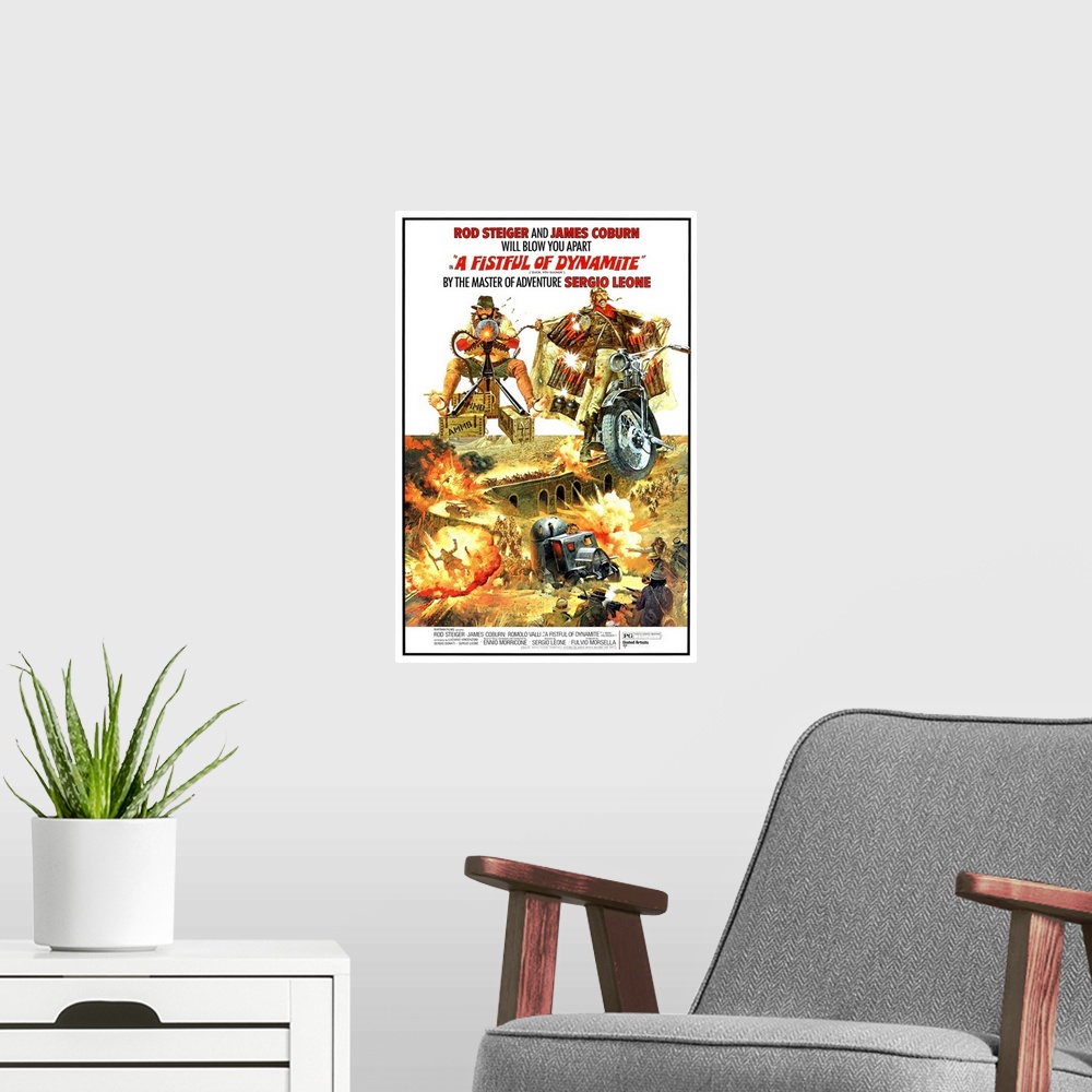 A modern room featuring A Fistful Of Dynamite - Movie Poster