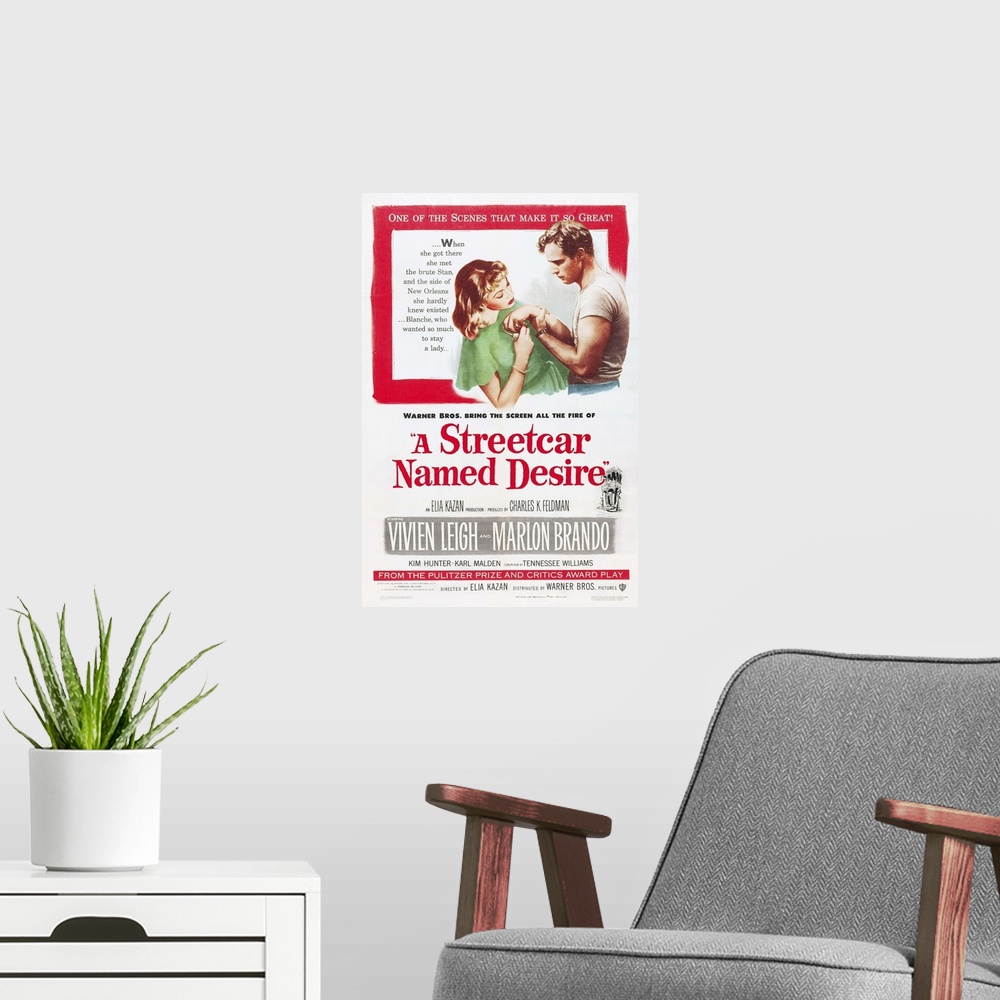 A modern room featuring A Streetcar Named Desire - Movie Poster