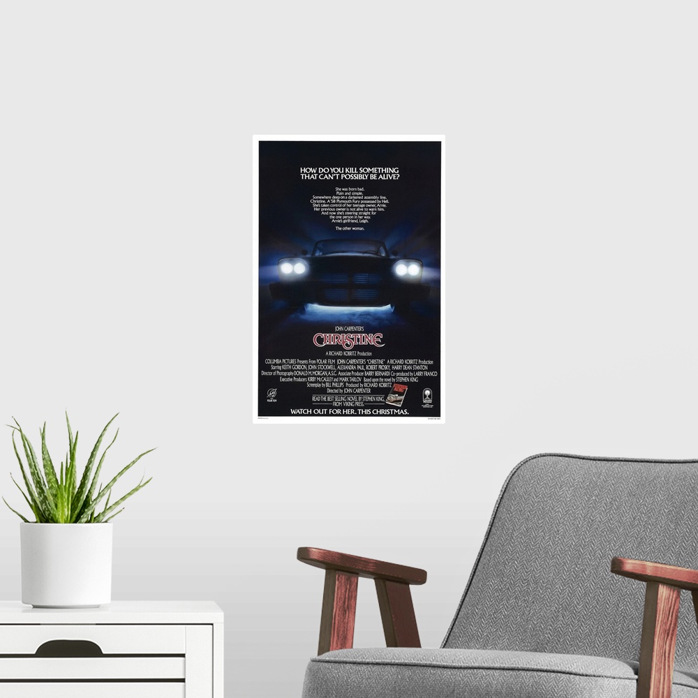 A modern room featuring Christine - Movie Poster