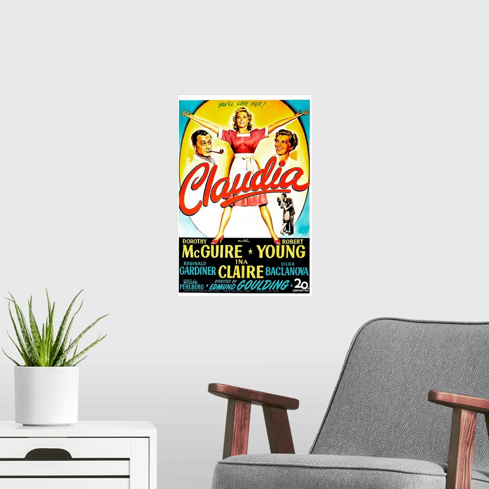 A modern room featuring Claudia - Vintage Movie Poster