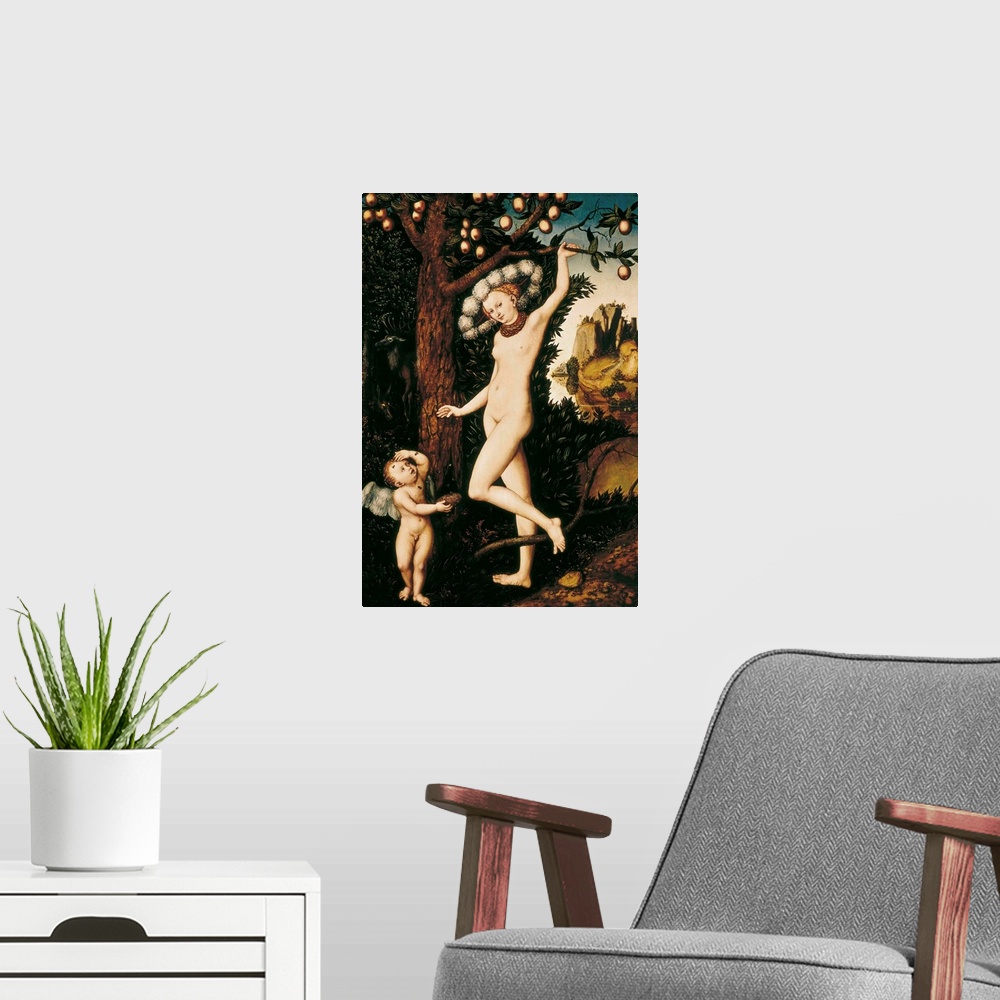 A modern room featuring Cupid Complaining to Venus