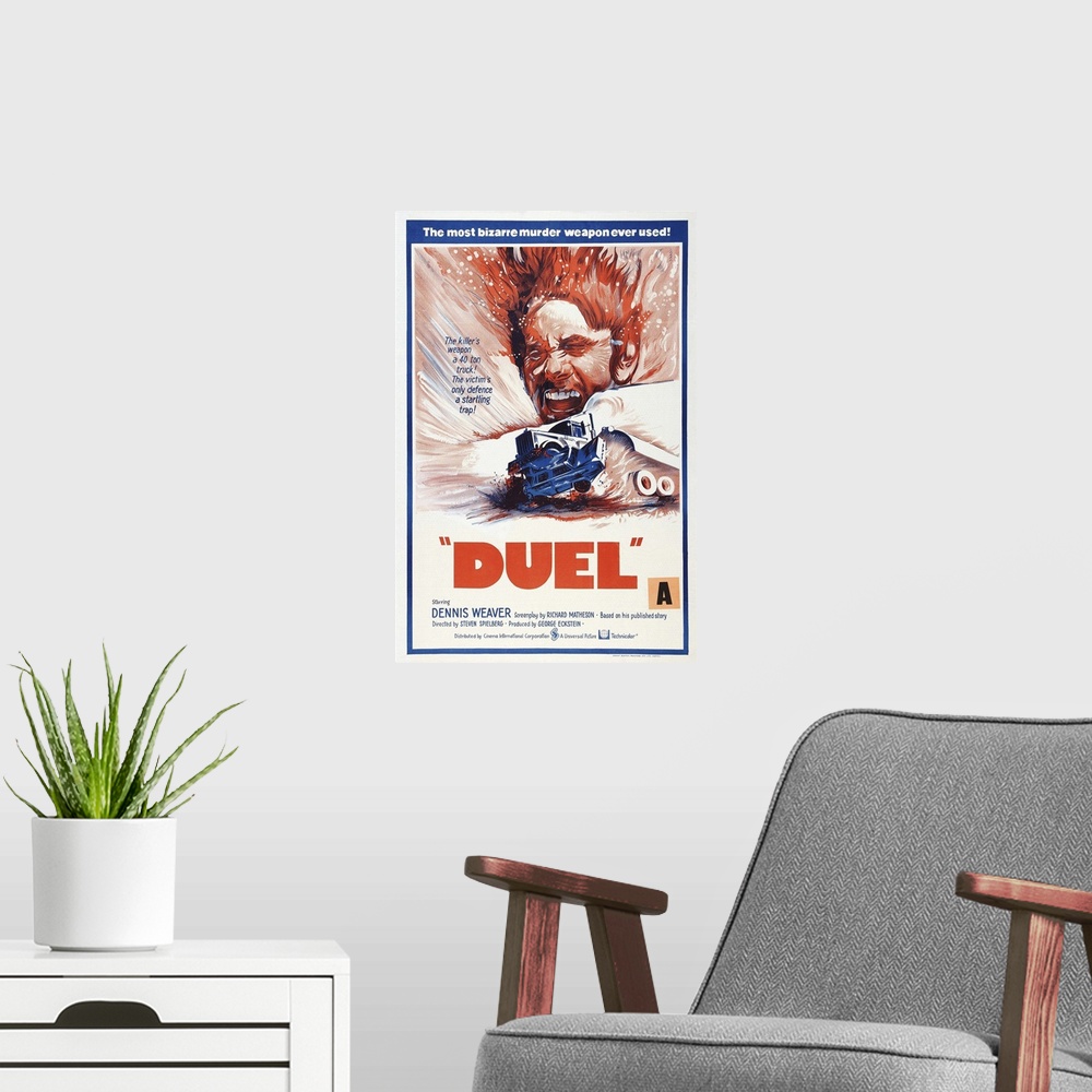 A modern room featuring Duel - Movie Poster (New Zealand)