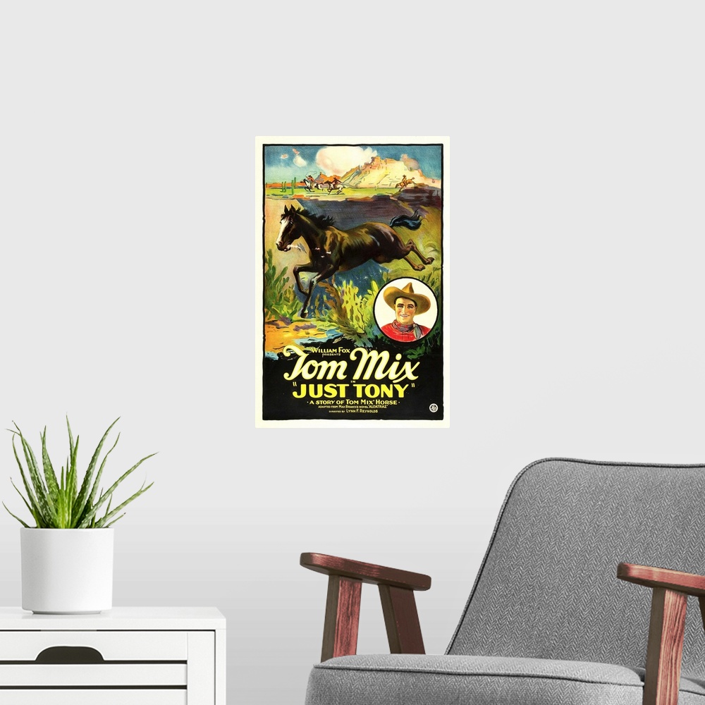 A modern room featuring Just Tony - Vintage Movie Poster