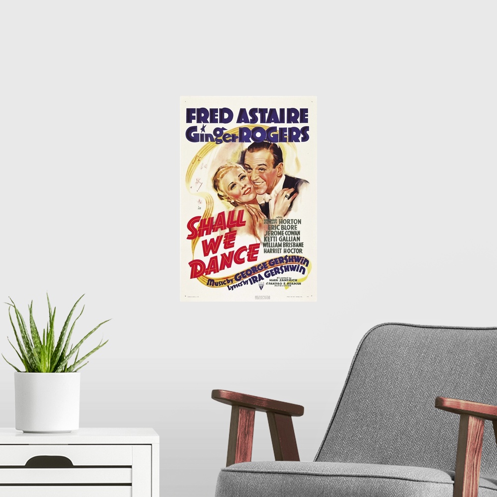 A modern room featuring Shall We Dance - Vintage Movie Poster