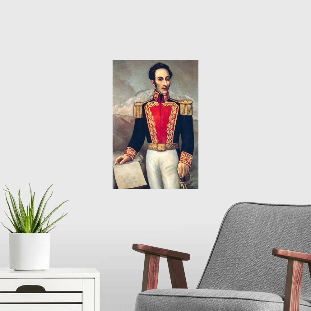 A modern room featuring BOLIVAR, Simon (1783-1830). Venezuelan military man and politician hero of the Spanish-American i...