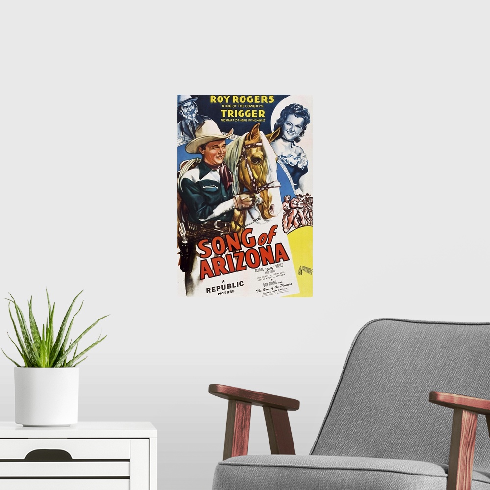 A modern room featuring Song Of Arizona - Vintage Movie Poster