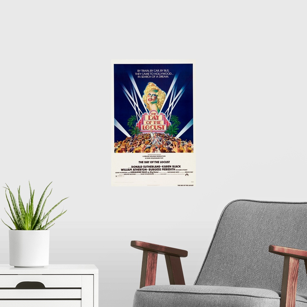 A modern room featuring The Day Of The Locust - Vintage Movie Poster