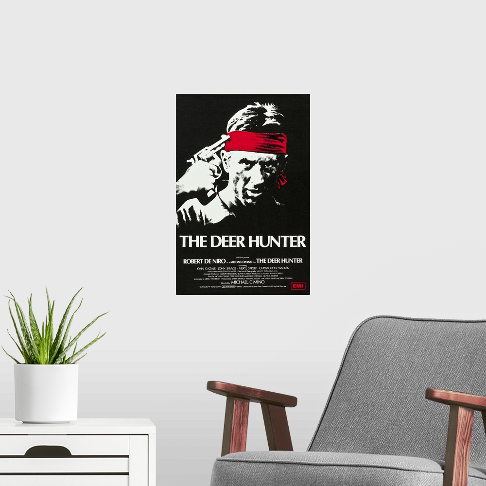A modern room featuring The Deer Hunter - Movie Poster