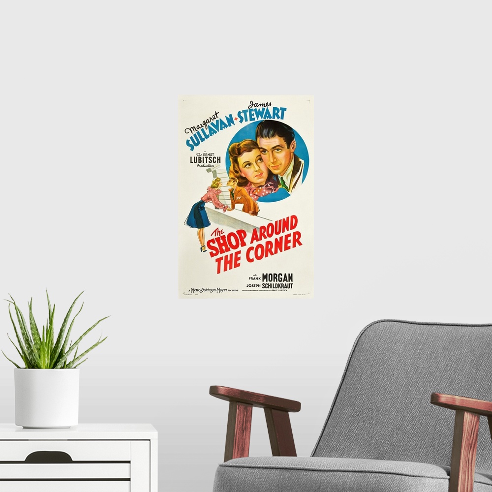 A modern room featuring The Shop Around the Corner - Movie Poster