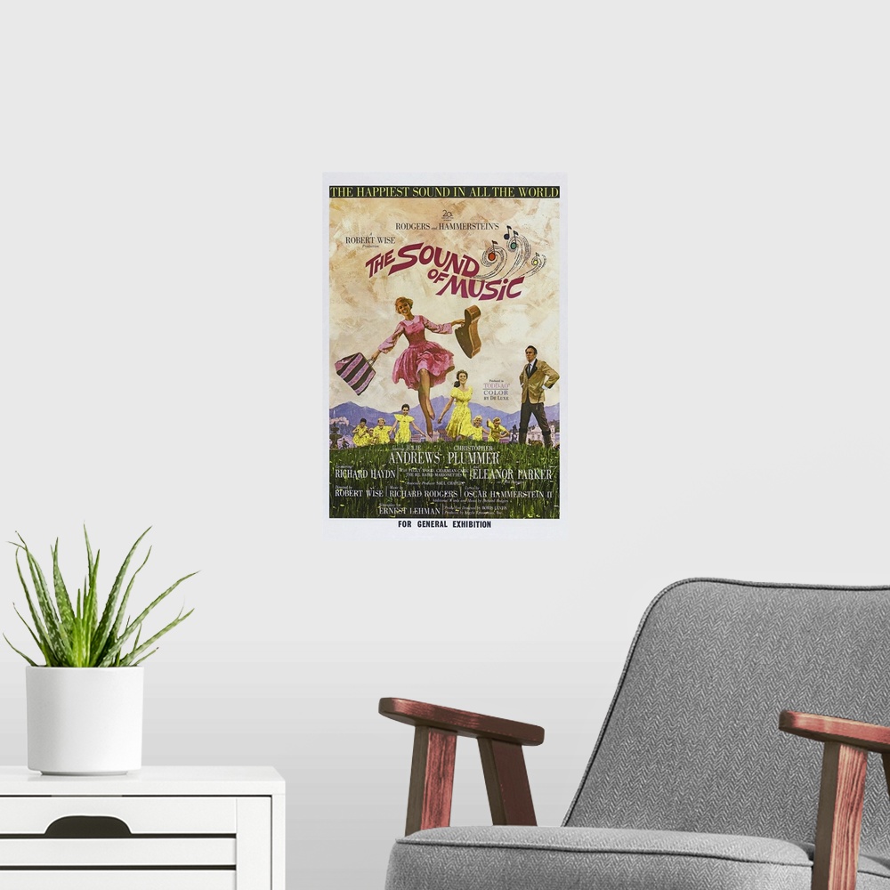 A modern room featuring The Sound Of Music - Vintage Movie Poster (Australian)
