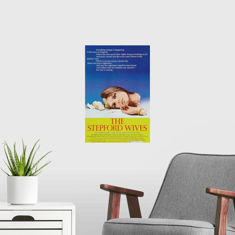A modern room featuring The Stepford Wives - Vintage Movie Poster