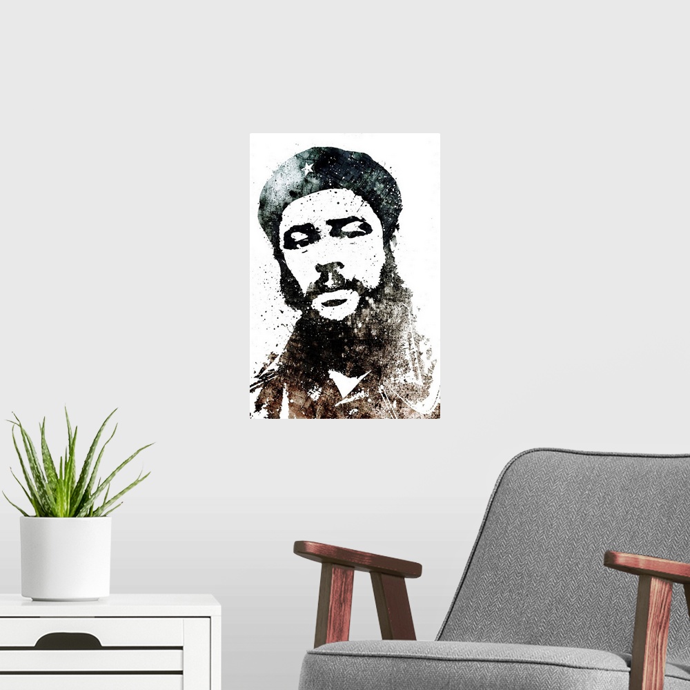 A modern room featuring Che