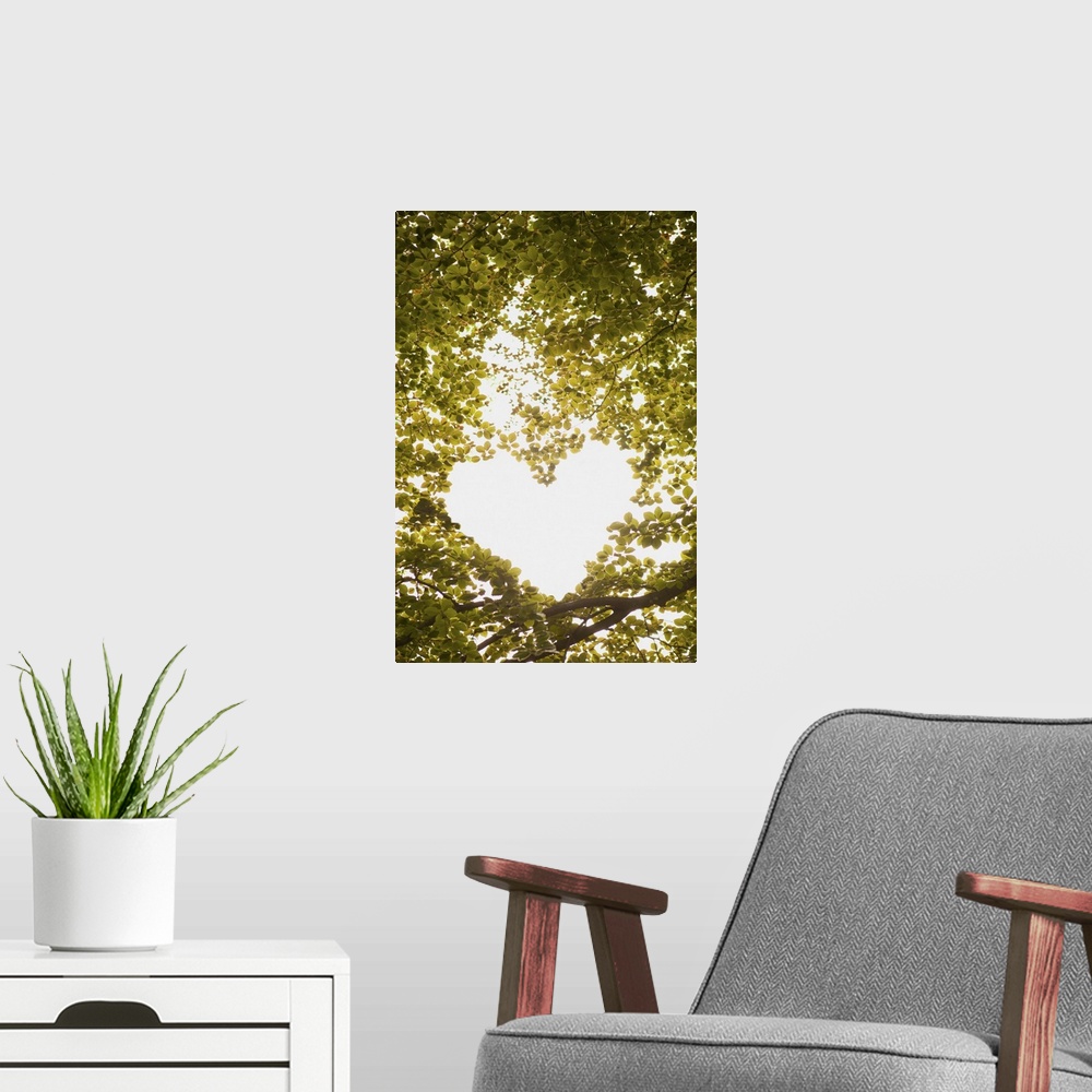 A modern room featuring Heart in the Trees II