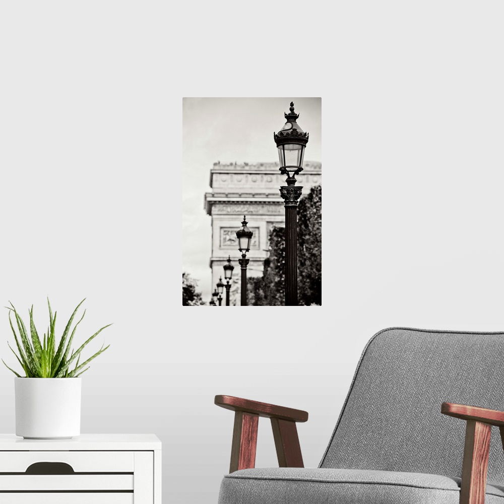 A modern room featuring Parisian Lightposts BW I