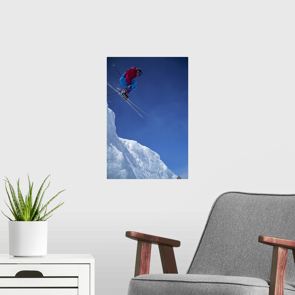 A modern room featuring Alpine skiing, Crested Butte, Colorado, USA, low angle view