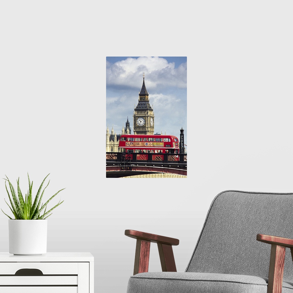 A modern room featuring Big Ben, London, England, UK