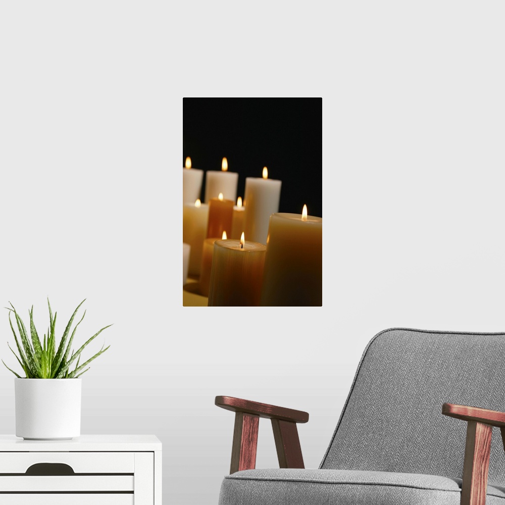 A modern room featuring Candles
