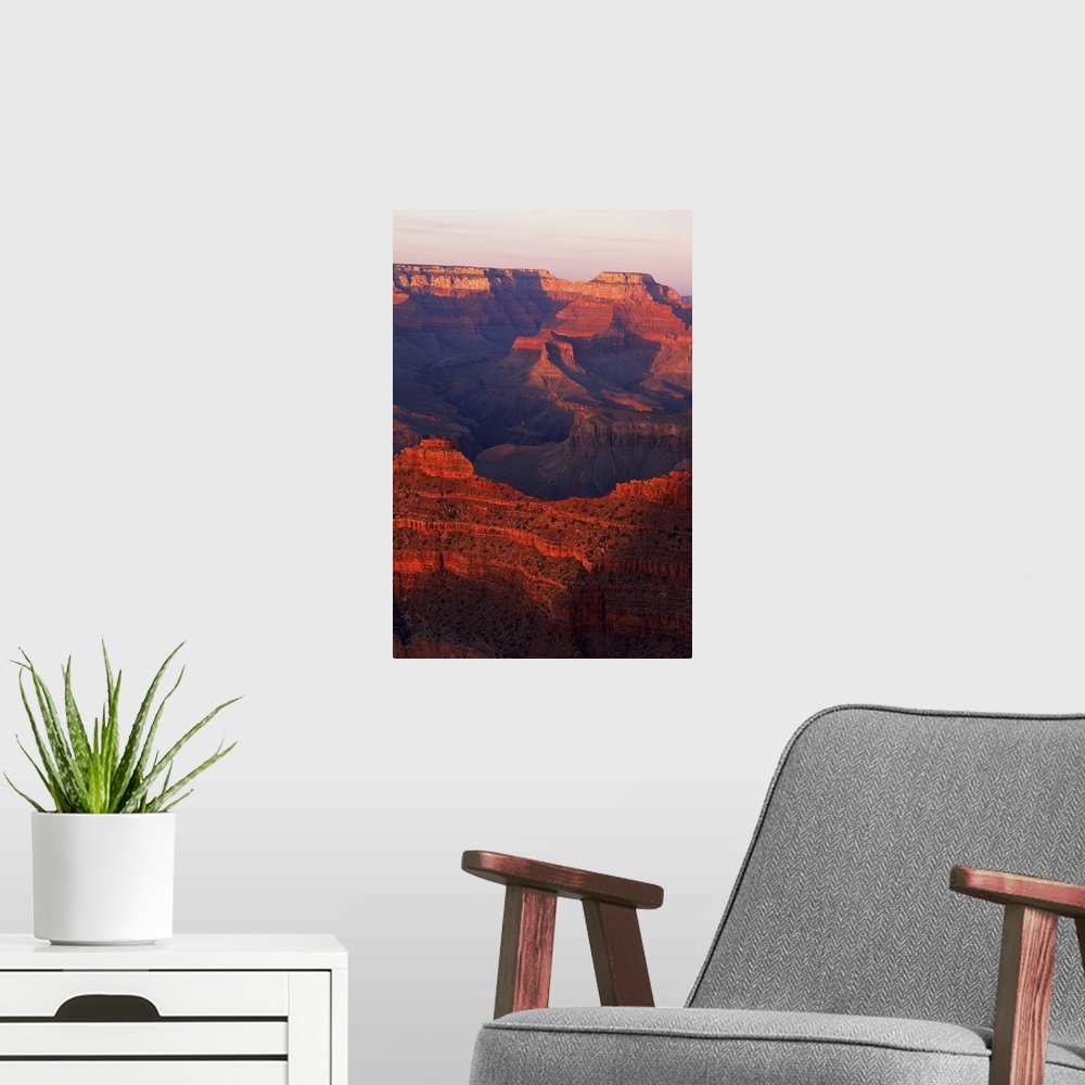 A modern room featuring Canyon landscape