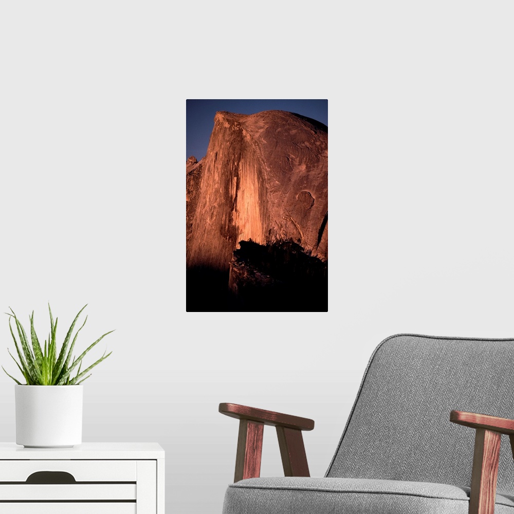 A modern room featuring Clear Sky over Rock Formation