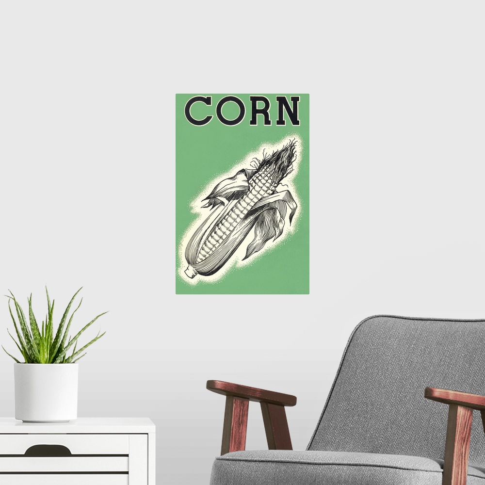 A modern room featuring Corn Advertisement