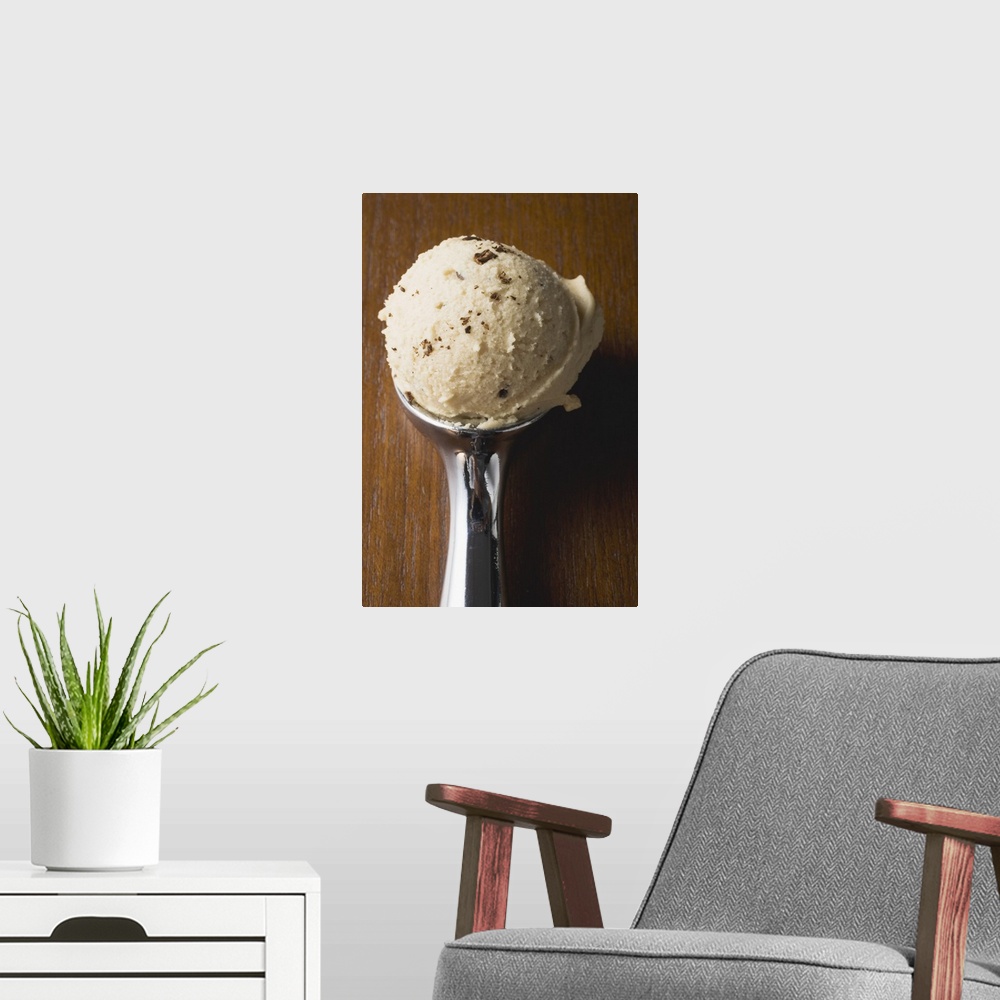 A modern room featuring Ice cream in ice cream scoop