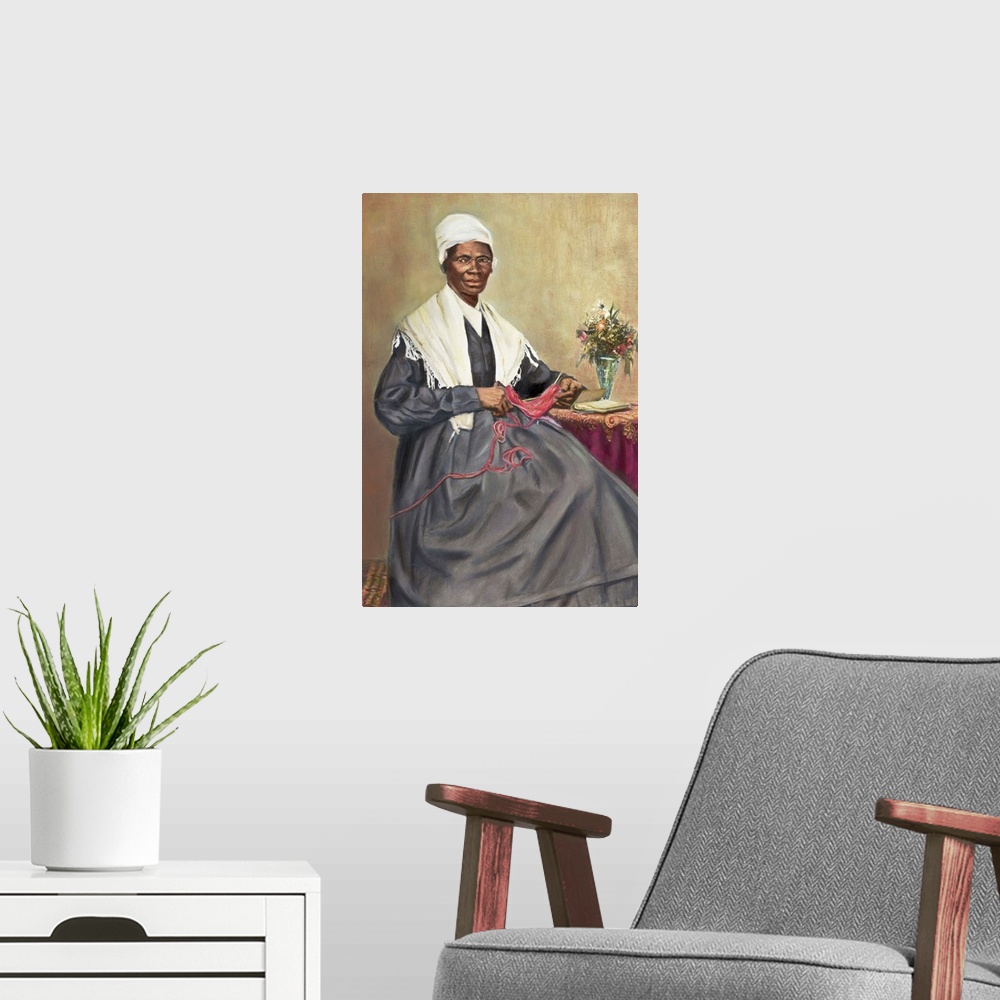 A modern room featuring Illustration Of Sojourner Truth After A Photograph
